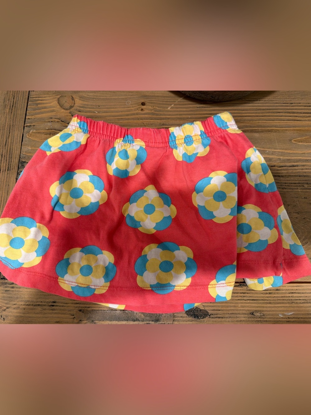 Hanna Anderson pink blue yellow floral kids skirt